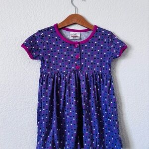 Purple Polka Dot Dress with Pink Accents
